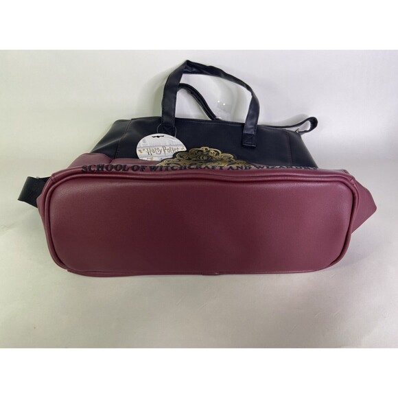 Harry Potter Hogwarts Faux Leather Backpack Crossbody Tote Bag Purse Red Black main image 8